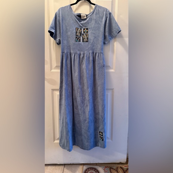 VTG Cactus Bay Southwest, Native Maxi Dress Lynne 2000 XL tie back Beautiful - Picture 2 of 8